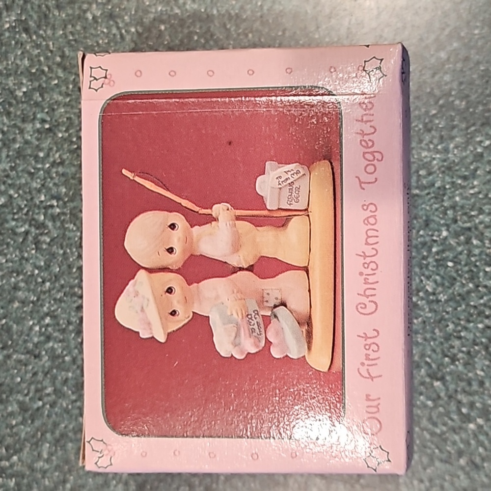 NIB Vintage precious moments figurine our first Christmas miniature
